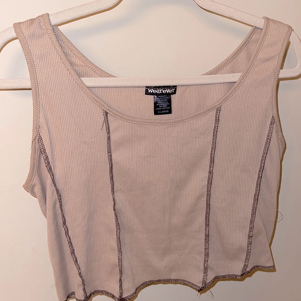 Crop Tank Top Cream details